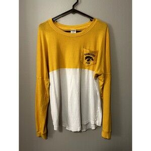 Pink Victoria's Secret 5th & Ocean Womens Long Sleeve Small Shirt Yellow & White